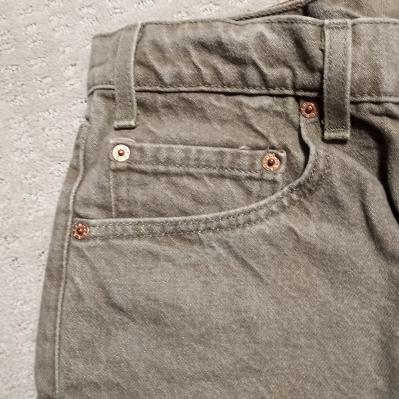 Vintage Levi's 550 Relaxed Fit Straight Leg Olive Green Jeans Mens Sz 36×30 USA - Picture 7 of 14